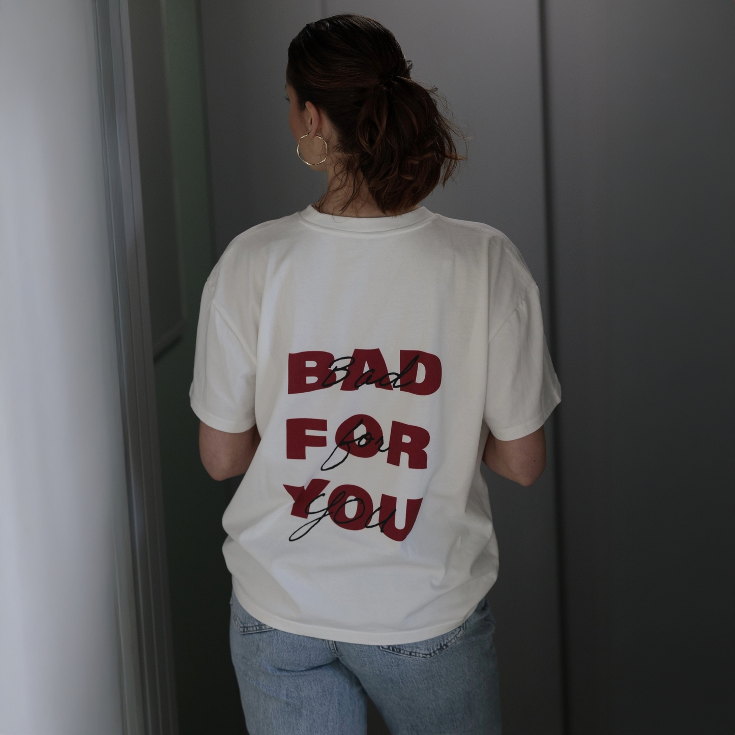 Bad for you Oversized Shirt Weiß